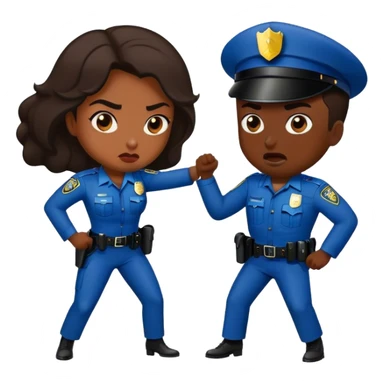 A bad woman fighting a male police officer sticker