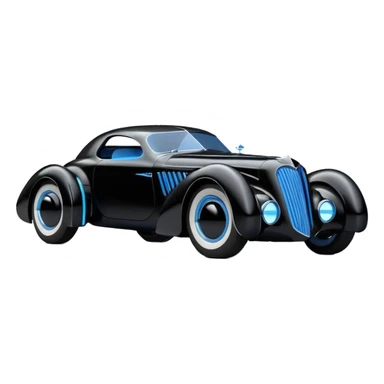  the animated series aerodynamic knight futuristic concept Batmobile loosely based on 1936 cord 812 Ford (flat long straight faceted mechanical body) finned stealthy street hot rod  sticker