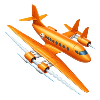 Orange plane taking off to the left side sticker