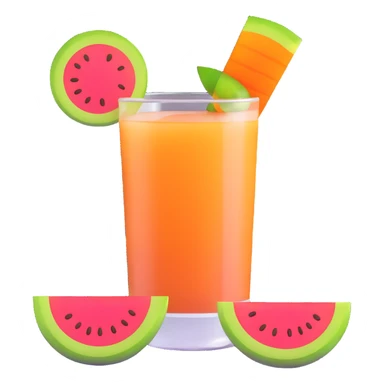 melón carajillo drink with coffee, brandy, and melon slice garnish sticker