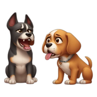 Angry dog with a puppy  sticker