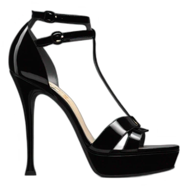 YSL TRIBUTE heel SANDAL black PATENT LEATHER sticker