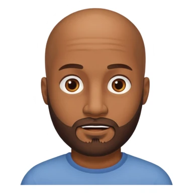 Hombre marrón pelado con barba sticker