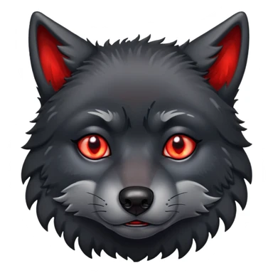 sad crying black wolf with red eyes sticker