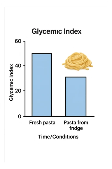 Indice glicemico basso grafico con la pasta che viene da frigo sticker