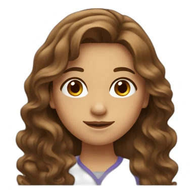 lebanese girl with long wavy brown hair sticker