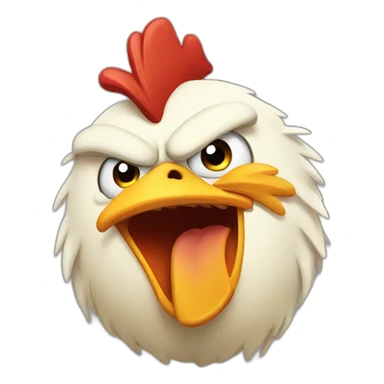 Angry chicken with horns sticker
