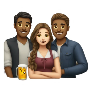 Three girls and a man winning a pub quiz  sticker