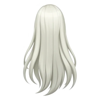 back view of long white hair sticker