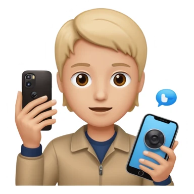 person holding a phone and recording a video sticker