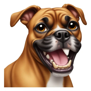 Small boxer dog with funny teeth sticker
