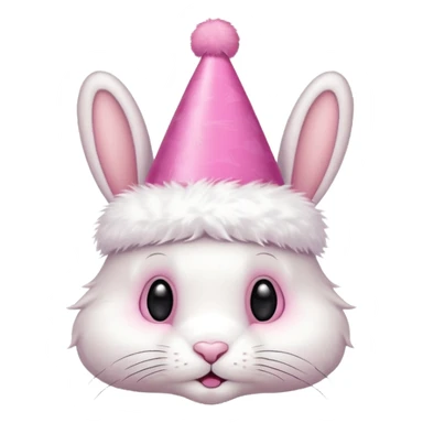 Bunny with a pink party hat  sticker
