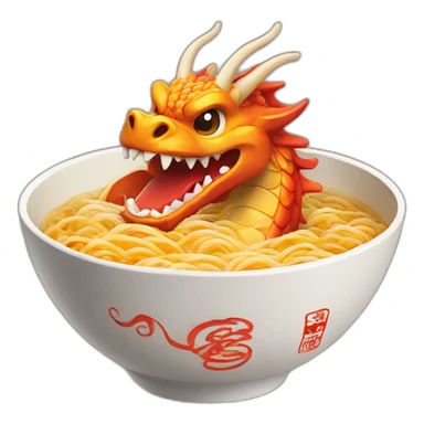 Dragon in ramen bowl sticker