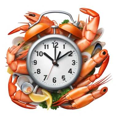 Alarm clock making a juicy and spicy seafood boil  sticker