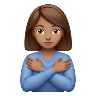 Locked in  emoji Hand gesture woman with arms crossed - locked in sticker