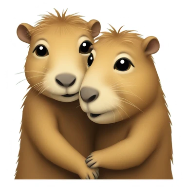 Two capybaras make a hug  sticker