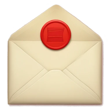 cream envelope with red postage stamp sticker