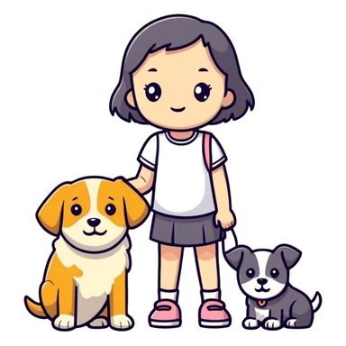 Sweet girl and poor dog  sticker