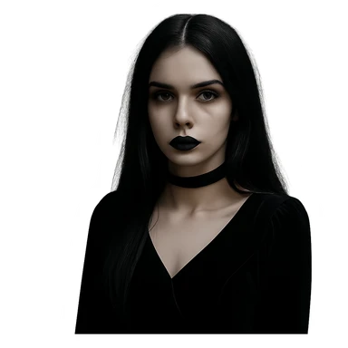 Remove the background, keep only the gothic girl, preserve transparent background. sticker