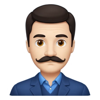 dark hair mustachio father sticker