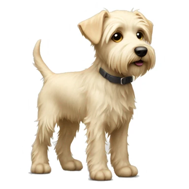 Light blonde terrier puppy with shaggy fur full body skinny legs sticker