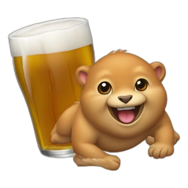 Otarie avec une bière dans la main sticker
