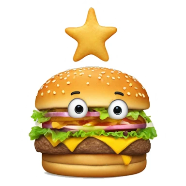 Patrick star with cheeseburger  sticker