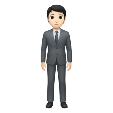 BLACK HAIR LIGHT SKIN MAN FULL BODY BOSS sticker