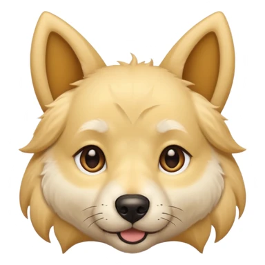 light yellow dog, pointy ears, brown eyes, light brown nose sticker