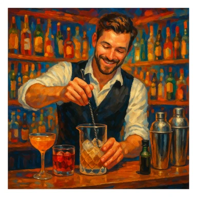 bartender mixing drinks sticker