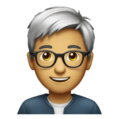 A boy wearing glasses with a cherry sticker