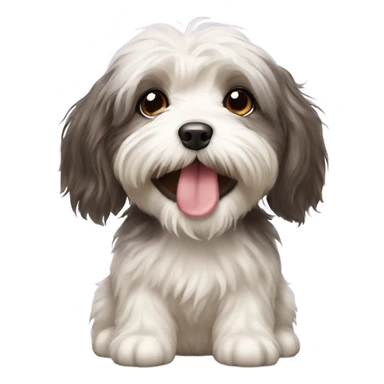 Havanese puppy eating treats  sticker