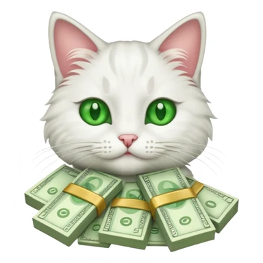 Cat with money sticker