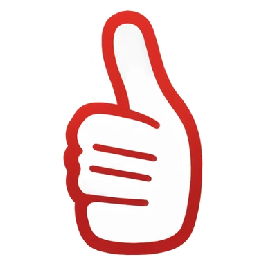 a thumbs up / like emoji with a red outline and white fill sticker