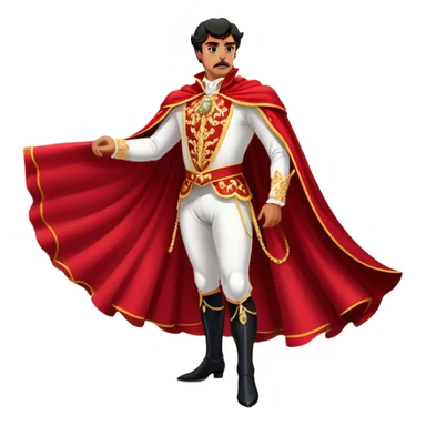 Spanish Matador – Cinematic Realistic Spanish Matador, portrayed in an ornate traje de luces with a flowing red cape, standing poised in a classic bullring with swirling dust and dramatic light, his intense expression and elegant stance capturing both bravery and artistry. sticker
