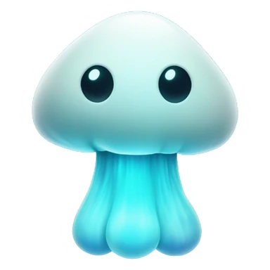 Ghost cyan glowing mushroom sticker