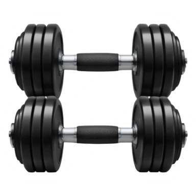 A treadmill set behind Two heavy dumbbells side by side on the floor  sticker