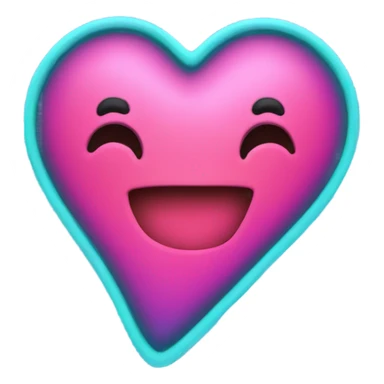 Retro neon heart sticker