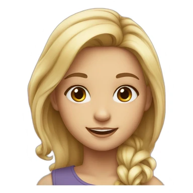 smile girl blond with ipad pro sticker