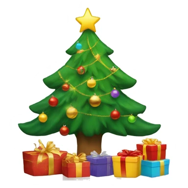 Christmas tree with presents sticker