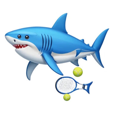 Tiburón con tenis asules  sticker