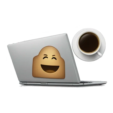 Laptop and coffee sticker