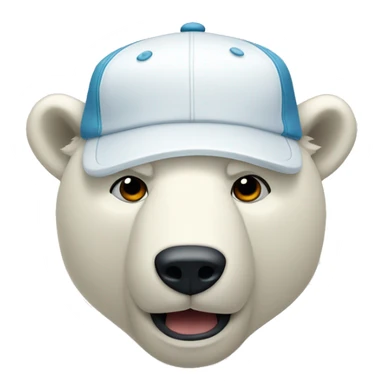 polar bear head with cap sticker