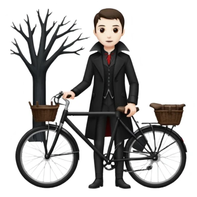 vampire stand with bicycle. sticker