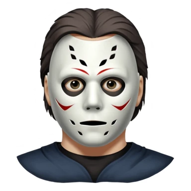 michael myers black eyes in the mask and upper torso sticker