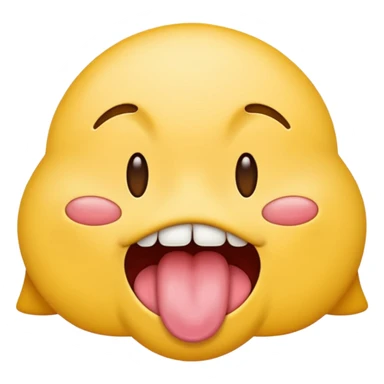 yellow emoji with tongue wiggling out side to side sticker