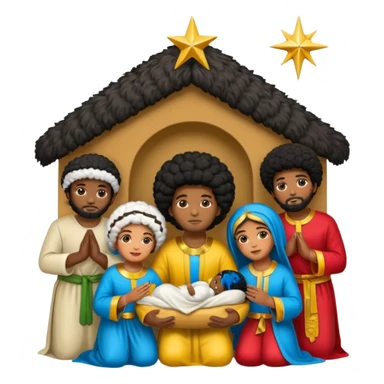 Afro nativity sticker