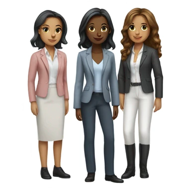 corporate team of girls with 4 girls sticker