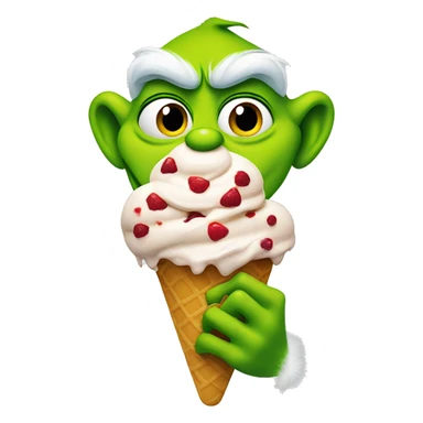 Grinch eating ice cream  sticker