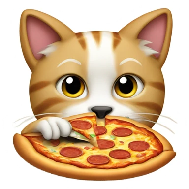 cat eats pizza sticker
